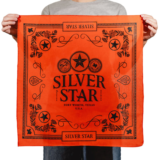 ORANGE SILVER STAR ORIGINAL BANDANA