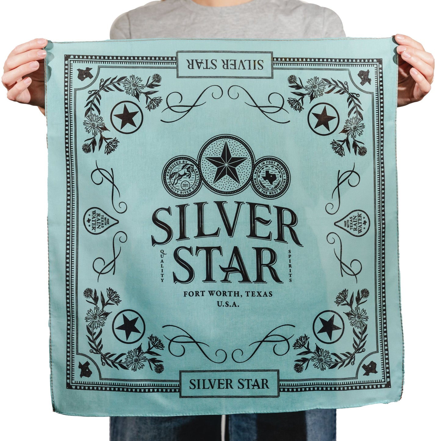 TEAL SILVER STAR ORIGINAL BANDANA