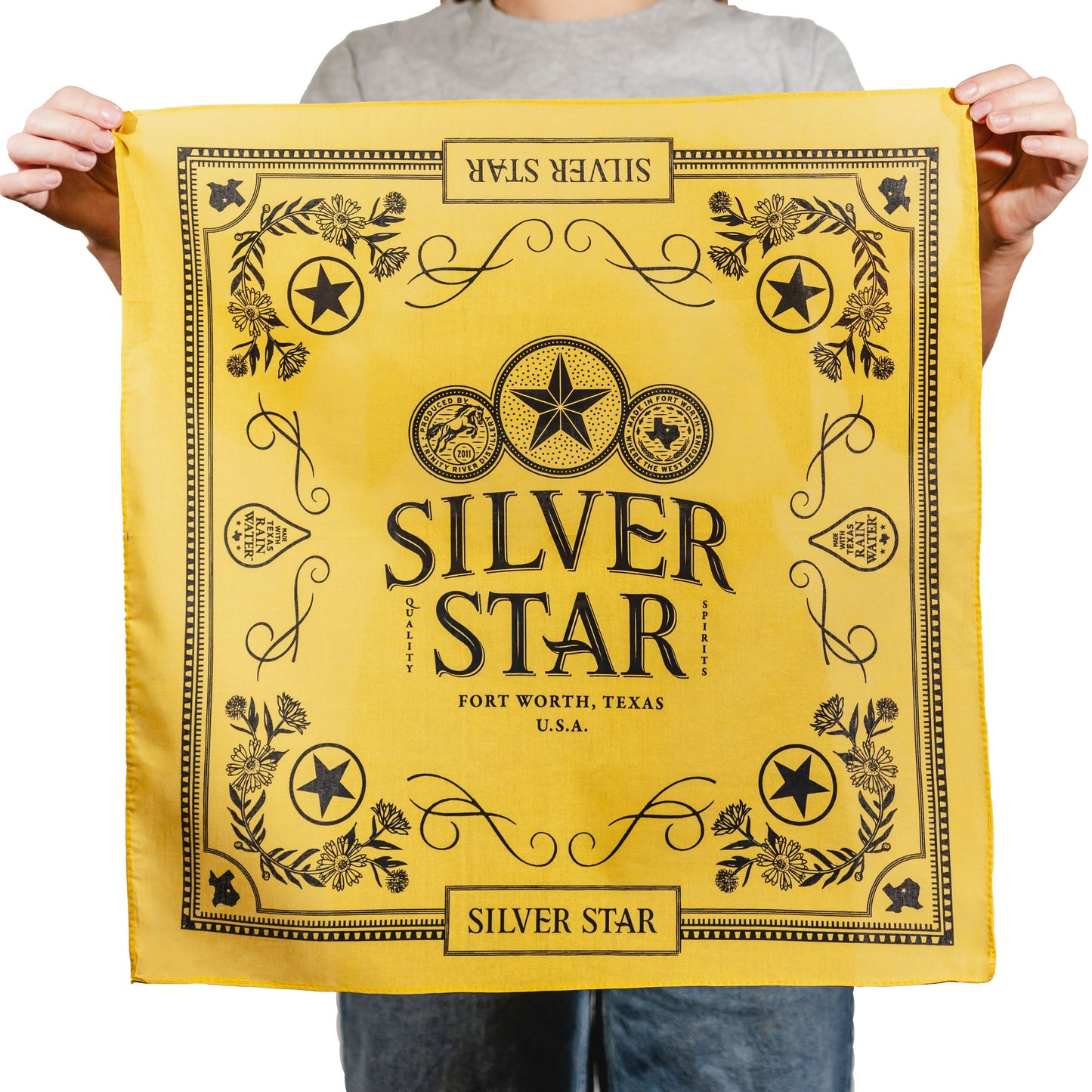 YELLOW SILVER STAR ORIGINAL BANDANA